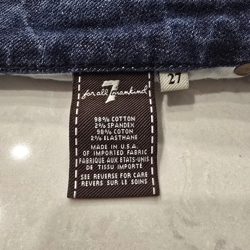 Vintage 7 For All Mankind "A Pocket" Flare Jeans Size 27 – Classic Wash USA Made - Picture 3 of 10